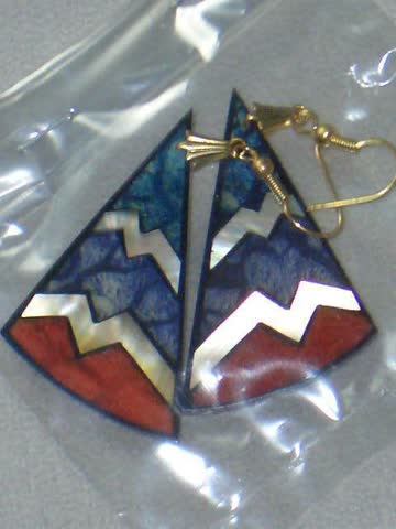 Ohrringe Hänger (D3 Colours, Unikat) hergestellt mit natürlichen Materialien *NEU