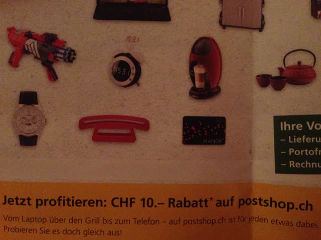 Exsila Artikel: Postshop gutschein 10.- ab 50./