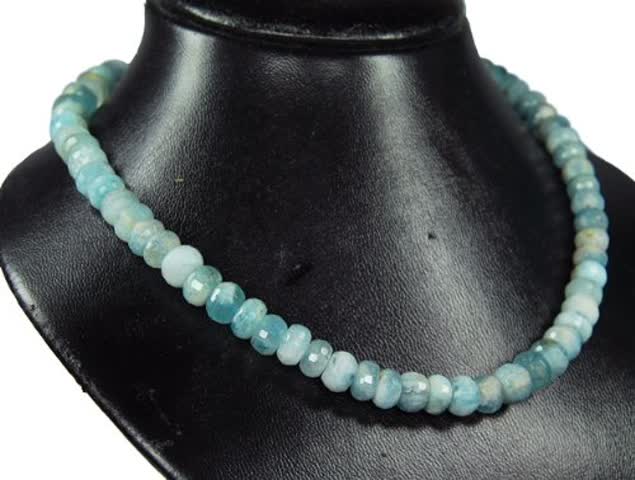 Edelstein Halskette Aquamarin