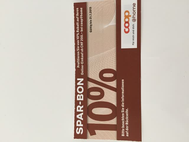 10% Coop@Home ab 200.- Einkauf