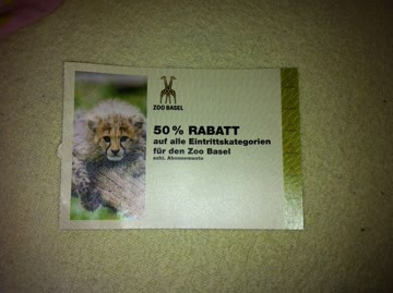 50%rabatt auf alle eintrittskategorien für den zoo basel