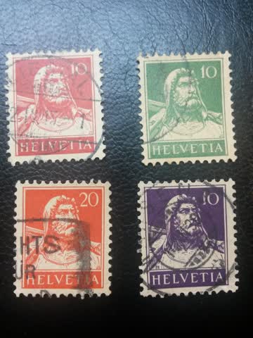 Exsila Artikel: 4 ALTE SCHWEIZER WILHELM TELL BRIEFMARKEN