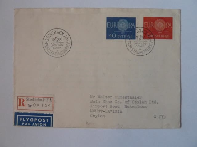 Exsila Artikel: FDC Schweden Europa 1960