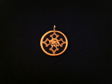 Goldanhänger 18 Kt. mit Adler im Kreuz 