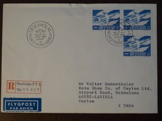 Exsila Artikel: FDC Schweden SAS Scandinavian Airlines