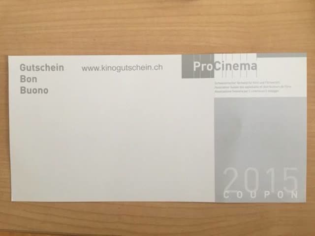 1 Kinogutschein ProCinema (gültig bis Ende 2015) - beste Kategorie