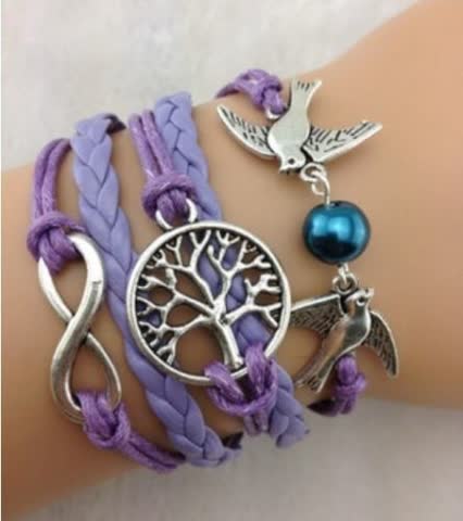 Infinity Armband Tree of life Kunstleder