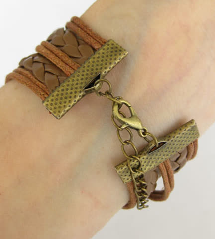 Infinity Armband Kunstleder Love Believe Dream 