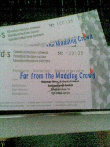 Kino - Ticktes Film "Far from the Madding Crowd"