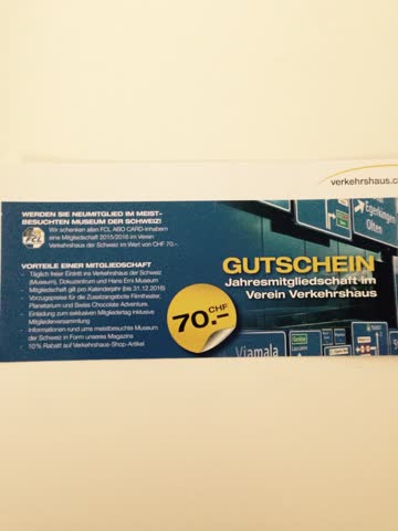Verkehrshaus Luzern ( Jahresmitgliedschaft)