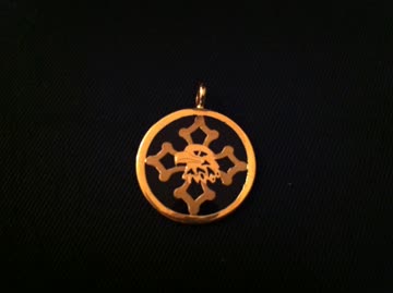 Exsila Artikel: Origineller Kettenanhänger "Adler im Kreuz" 18 Kt.