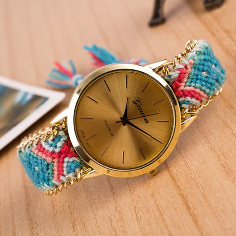 Exsila Artikel: Ethno Uhr Quartz Flechtarmband Neu