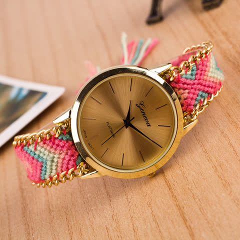 Exsila Artikel: Ethno Uhr Quartz Flechtarmband Neu