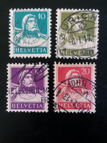 Exsila Artikel: 4 × WILHELM TELL BRIEFMARKEN