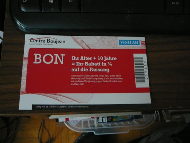 Exsila Artikel: centre boujean bon ihr alter + 10 jahre= ihr rabatt in % auf die fassung (visilab)