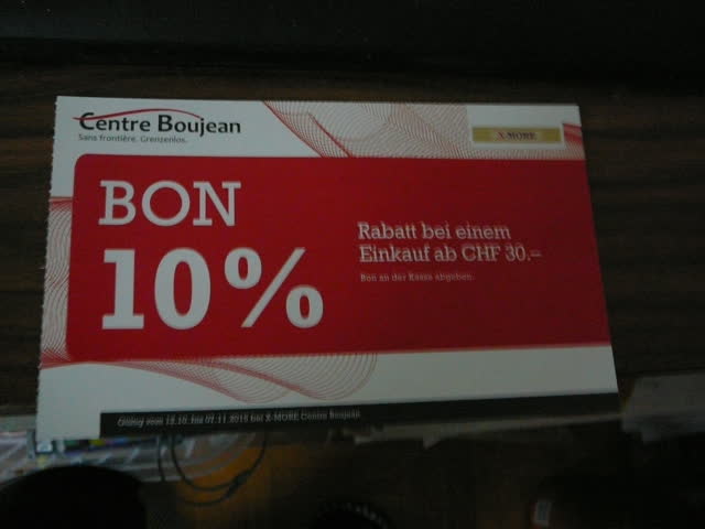 Exsila Artikel: centre boujean 10% bon rabatt bei einem einkauf ab 30.- ( x-more)