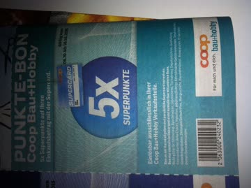 Exsila Artikel: 5xpunkte bon coop bau + hobby