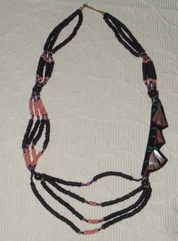 Exsila Artikel: Asymmetrische Kette australische Flora mit natürlichen Materialien NEU