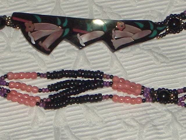 Asymmetrische Kette australische Flora mit natürlichen Materialien NEU