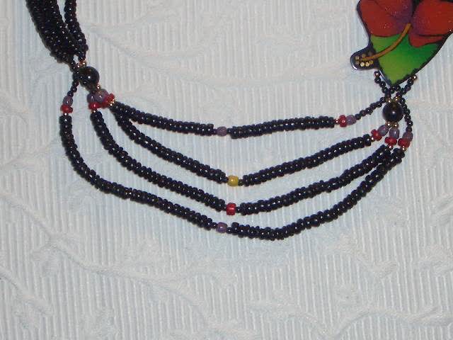 Asymmetrische Kette australische Flora "Roter Hibiscus" Neu