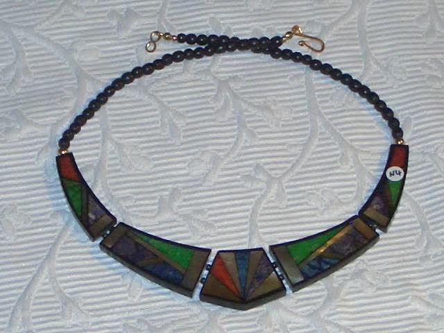 Exsila Artikel: Halskette farbig N4 mit natürlichen Materialien Neu