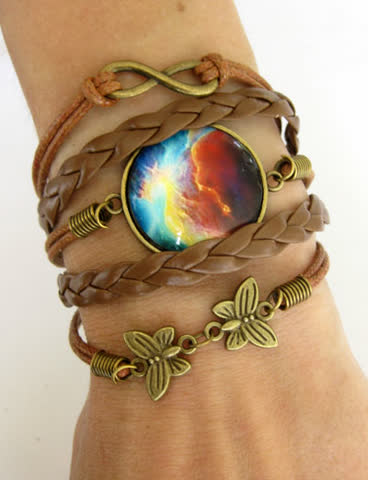 Exsila Artikel: Armband Galaxy Universe Glas Kunstleder
