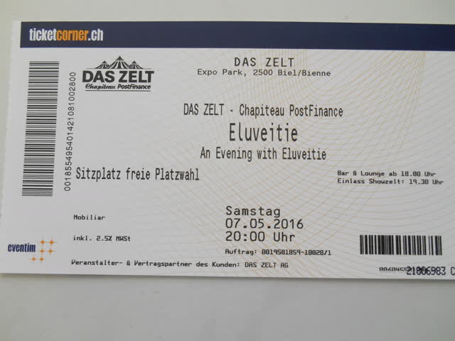 Exsila Artikel: Tickets für Eluveitie / Das Zelt in Biel
