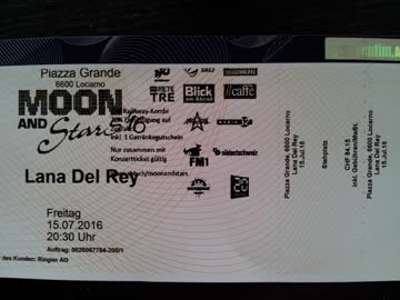Exsila Artikel: 1 x Stehplatz LANA DEL REY Moon & Stars, 15.7.2016