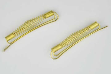 2 x Messing-Haarspangen mit Federn