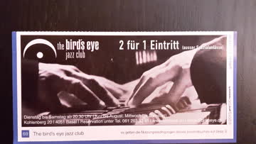 Exsila Artikel: 2 für 1 Eintritt The bird's eye jazz club Basel
