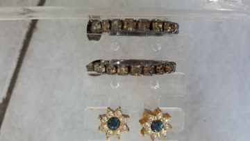 Praktischer Aufbewahrungsständer mit diversen Ohrringen