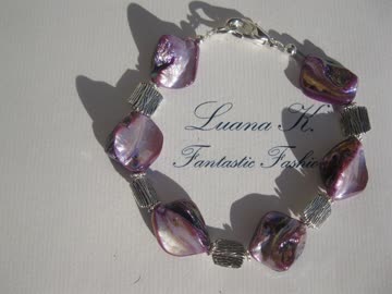 Exsila Artikel: Armband, versilbert mit Muschelperlen *NEU*