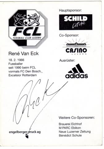 Autogrammkarte FC Luzern