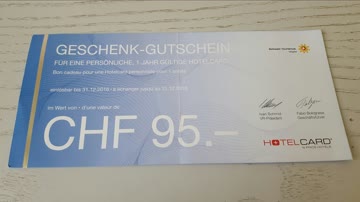 Gutschein für Hotelcard