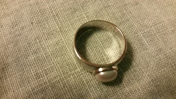 Fingerring echt Silber mit Perle 20 mm Durchmesser