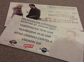 Exsila Artikel: Vorpremiere Tix für den Film 'MANCHESTER BY THE SEA'