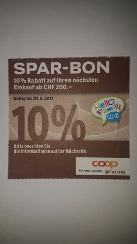 10% Rabatt Coop@home Gutschein