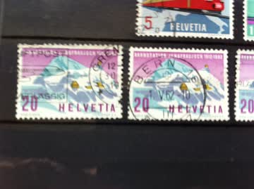 1962/63 1 Lot Marken Lot mit 1x 5Rp, 1x 10Rp, 4x 20Rp, 1 x