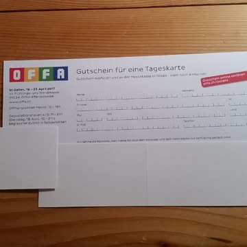 Exsila Artikel: OFFA / Gutschein für Tageskarte