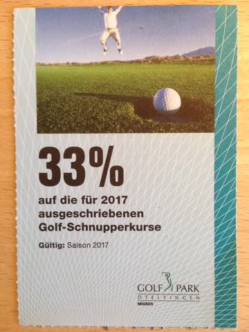 Golfpark: 33% Rabatt auf Schnupperkursen