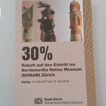 30% Rabatt auf den Eintritt ins Nordamerika Nativ Musem