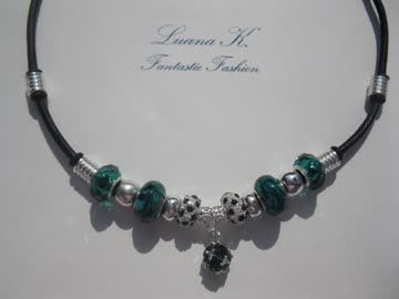 Exsila Artikel: Lederkette mit Beads, neu
