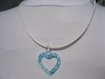 Exsila Artikel: Lederkette mit Glasanhänger *NEU*