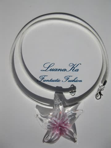 Lederkette mit Glasanhänger *NEU*