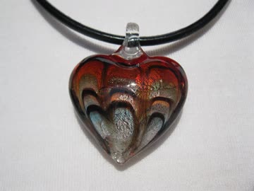 Exsila Artikel: Lederkette mit Glasanhänger *NEU*