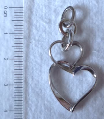 Exsila Artikel: Anhänger mit 2 Herzen aus ECHTEM Silber - NEU !!