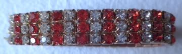 Armband - NEU !! - mit roten und weissen Steinchen