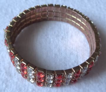 Exsila Artikel: Armband - NEU !! - mit roten und weissen Steinchen