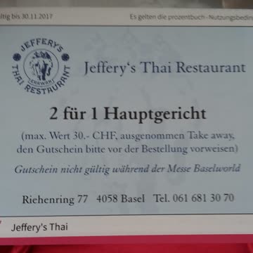 Exsila Artikel: Gutschei  Jeffery's Thai Basel