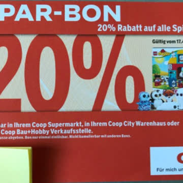Coop Spar-Bon 20% Rabatt auf Spielwarenn